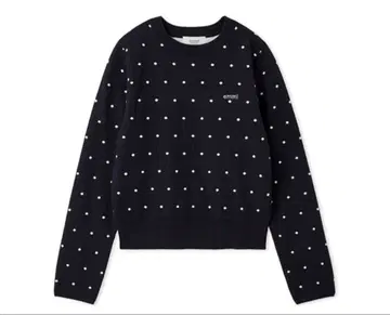 미사용 새상품 emmi 에미 로고 크루넥 니트탑