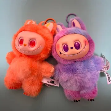 러브브 몬스터 봉제 인형 오렌지 퍼플 15cm