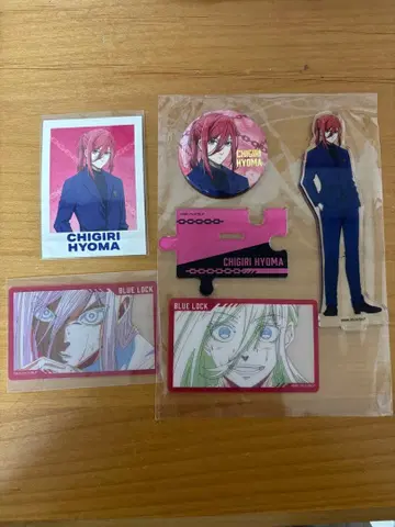 블루 록 치기리 효마 아크릴 스탠드 캔뱃지 카드 세트 블루 록 전시회