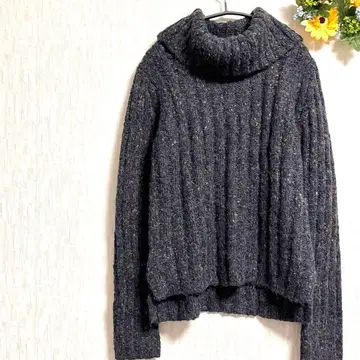 LAURA ASHLEY 다크 그레이 터틀넥 니트 스웨터 M