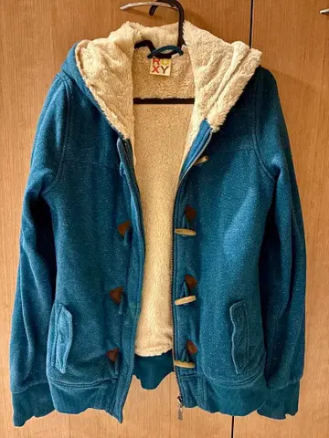 Roxy 록시 파란색 더플 코트 플리스 안감