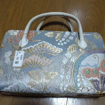 [미사용 새상품] 순수 실크 꽃무늬 일본 의류용 핸드백