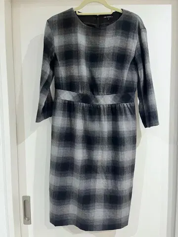 23구 원피스 무릎 기장 체크 그레이 36 S 모 울 가을/겨울