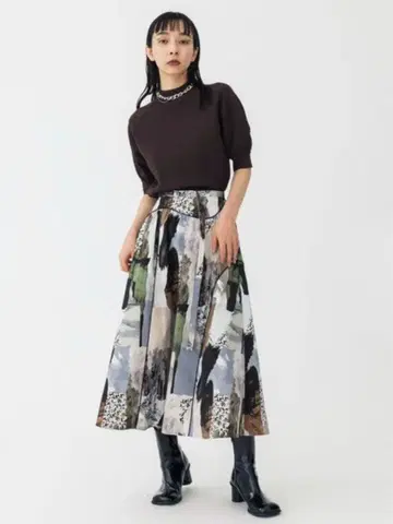 UNITED TOKYO 스토먼트 아트 스커트