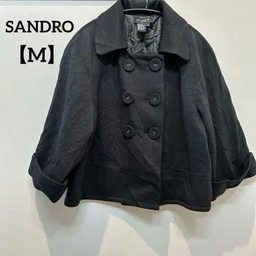 SANDRO [ M ] 블랙 더블 브레스트 자켓
