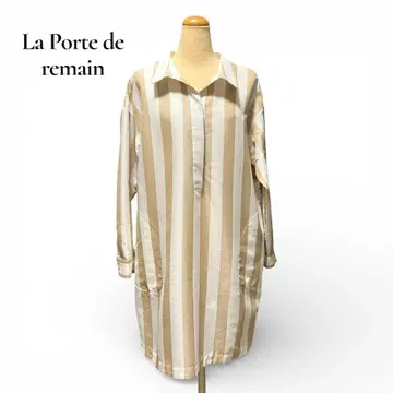 La Porte de remain 스트라이프 셔츠 원피스/프리 사이즈