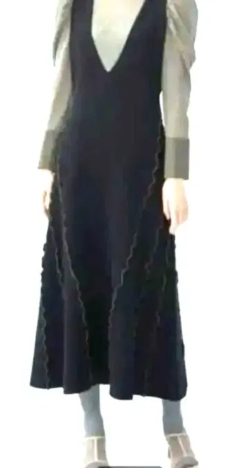 라그나문 사이드 멜로우 니트 오버롤 스커트 니트 원피스 M