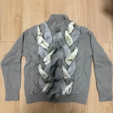 [ Ameri vintage ] 퍼 케이블 니트 스웨터