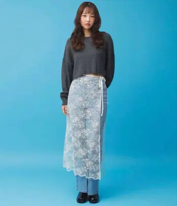 cocodeal 스팽글 레이스 랩스커트