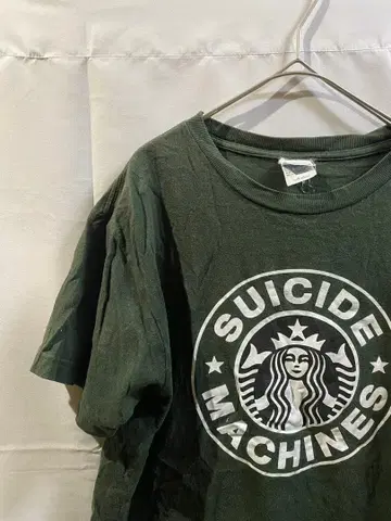 SUICIDE MACHINES 티셔츠 올리브 그린 패러디 티