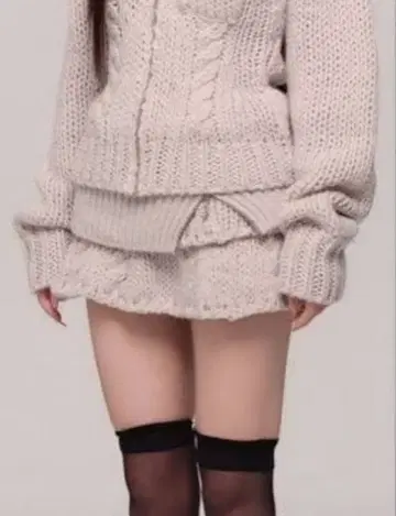 스커트 ANDWANG LowGaugeZip SetUp lightbeige