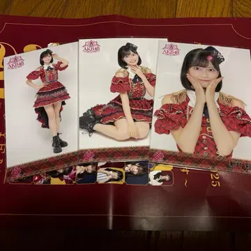 AKB48 아라이 나기 브로마이드 빨간색 체크 의상 일반 컴프