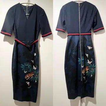 TED BAKER 롱 펜슬 드레스 원피스 타이트 롱 호랑이