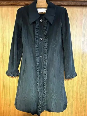 빈티지 그로그랭 모아레 원피스 코트 프릴 파티 50's