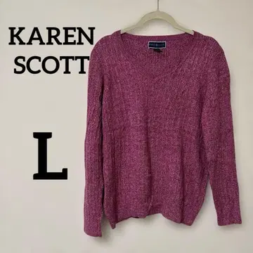 새상품급 KAREN SCOTT [ L ] 핑크 계열 니트 스웨터