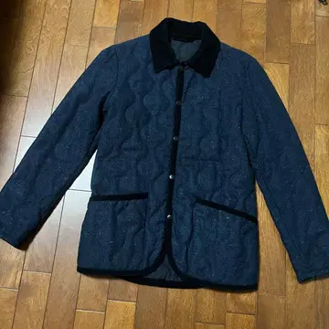 가격 인하 네이비 퀼팅 자켓 코듀로이 옷깃