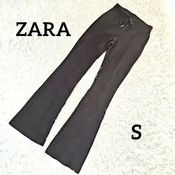 자라 플레어 팬츠 슬랙스풍 센터 프레스 블랙 허리밴딩 신축성