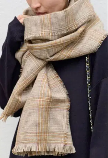 THROW 슬로우 MIX GLENCHECK 대형 스톨 정가 38,500엔