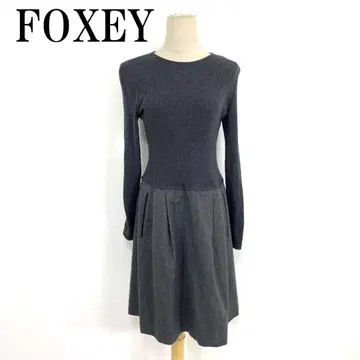 LA8935 폭시 니트 원피스 그레이 울 100% 38