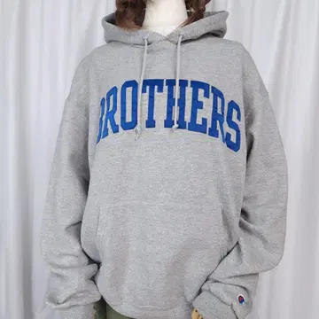 중고 L 사이즈 / 챔피온 BROTHERS 후드 맨투맨 그레이 계열