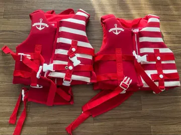 어린이용 구명 조끼 빨간색 2세트