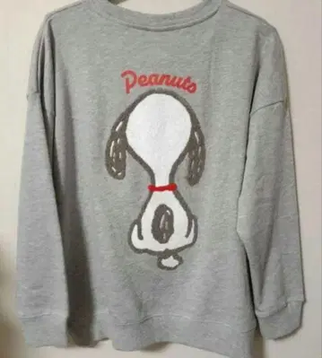 택 포함 미사용품 스누피 사가라 자수 맨투맨 트레이닝복 백 자수