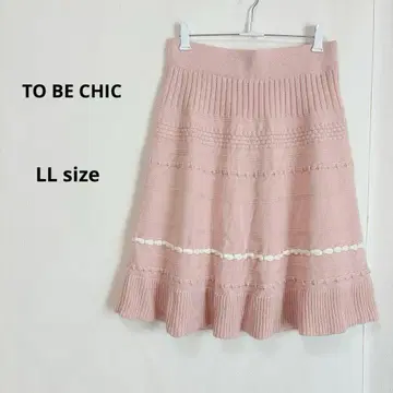 TO BE CHIC 플레어 니트 스커트 LL 핑크 성숙/러블리 무릎 기장