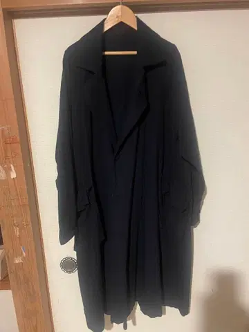 JURGEN LEHL 네이비 롱 코트