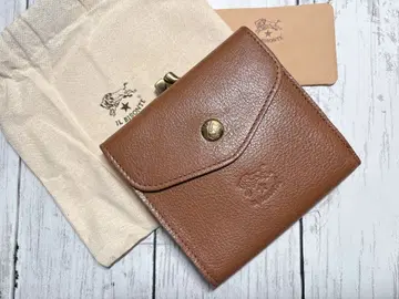 새상품 일비종떼 IL BISONTE 가마구치 이단 접이식 지갑 초콜릿