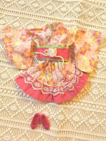 리카짱 축제 프린세스 미니 스커트 유카타 & 핑크 신발