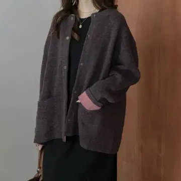 라지엠 스냅 니트 가디건