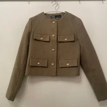 ZARA/노카라 자켓/베이지/XS