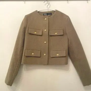 ZARA/노카라 자켓/베이지/XS