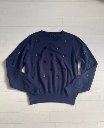 LUNIE 스팽글 도트 니트 네이비 루니