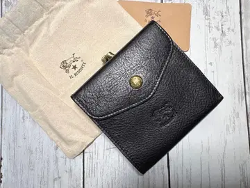 새상품 일비종떼 IL BISONTE 가마구치 접이식 지갑 스테디셀러 블랙