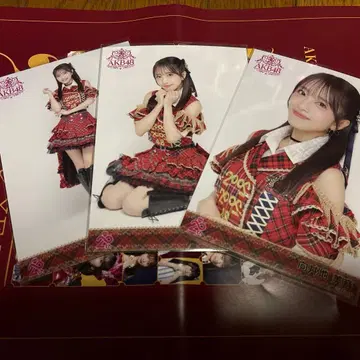 AKB48 무카이치 미온 브로마이드 빨간색 체크 의상 보통 컴프