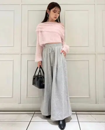 snidel 맨투맨 턱 와이드 팬츠