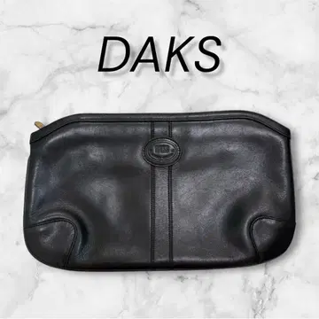 DAKS 클러치백 가방 남성용 여성용 가죽 블랙 가방 천연 가죽