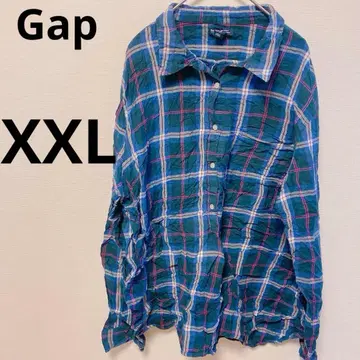 Gap 갭 체크 셔츠 파랑 블루 [ XXL ]