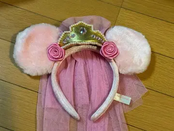 디즈니 미니 머리띠 티아라 베일 장미