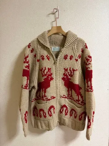 Country Song 사슴 패턴 니트 카우친