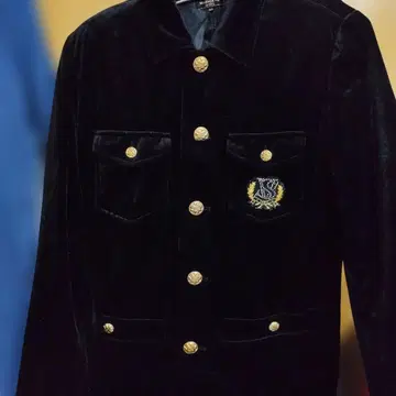 구제 의류 VALENZAPO 블랙 벨벳 자켓 40