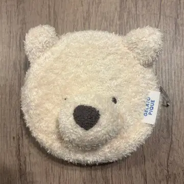 GELATO PIQUE 곰 얼굴 파우치 아이보리