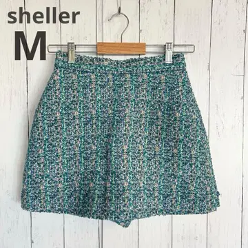 [ 셰리에 ] 트위드 큐롯 숏팬츠 울 혼방 일본제 블루 M