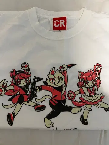 CRAZY RACCOON CR 굿즈 티셔츠 화이트 L 사이즈