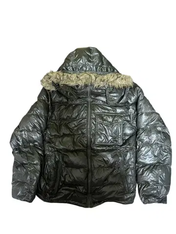 archive 퍼 다운 자켓 카키 광택 y2k