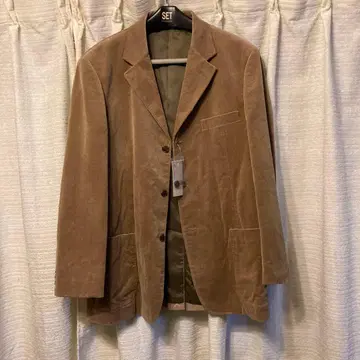 브라운 스트레치 코듀로이 테일러드 자켓