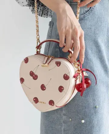 RANDA 2WAY 체리 프린트 하트 백