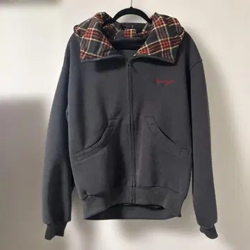 NoKnow 체크 라이너 지퍼 맨투맨 후디