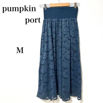 펌킨포트 pumpkin port 레이스 롱 스커트 청록색 M